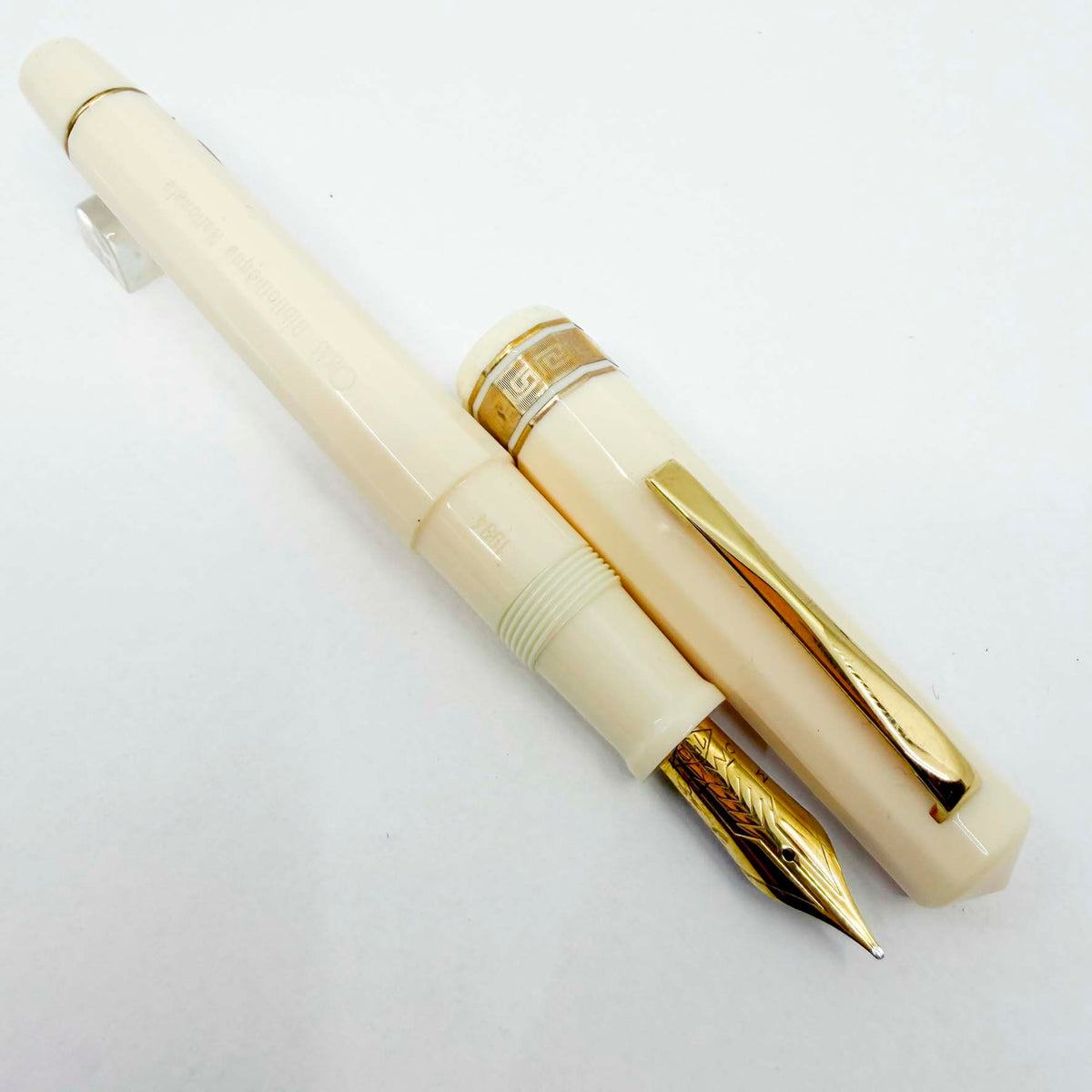 OMAS Ivory Vegetal Resin Bibliotheque Nationale Fountain Pen - Medium 18kt Gold Nib