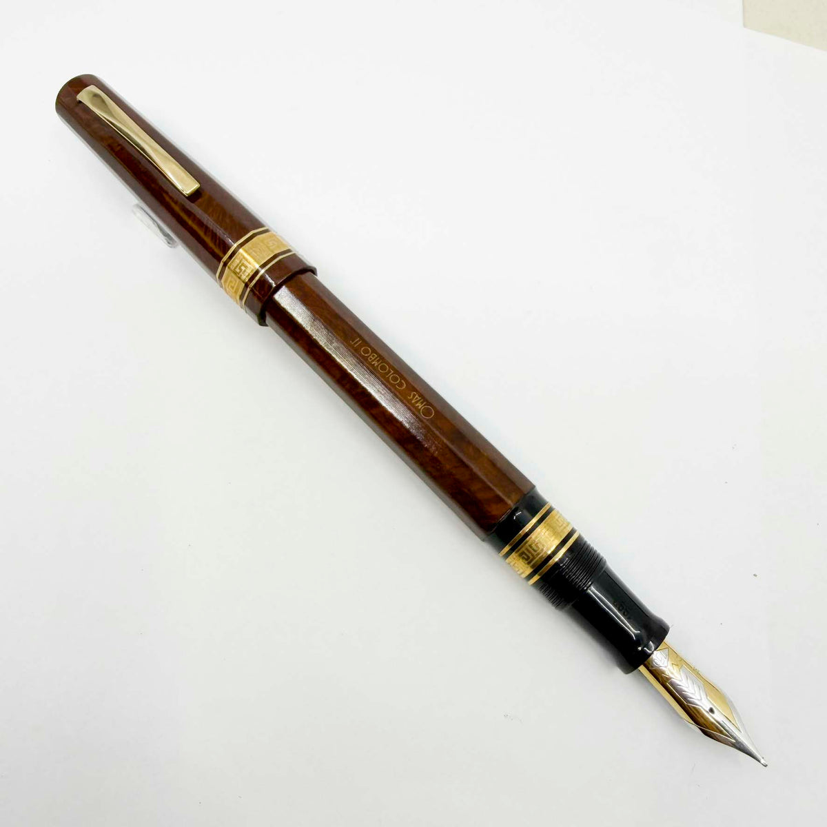 OMAS Cristoforo Colombo II Limited Edition Briarwood Faceted Fountain Pen - Medium 18kt Gold Nib