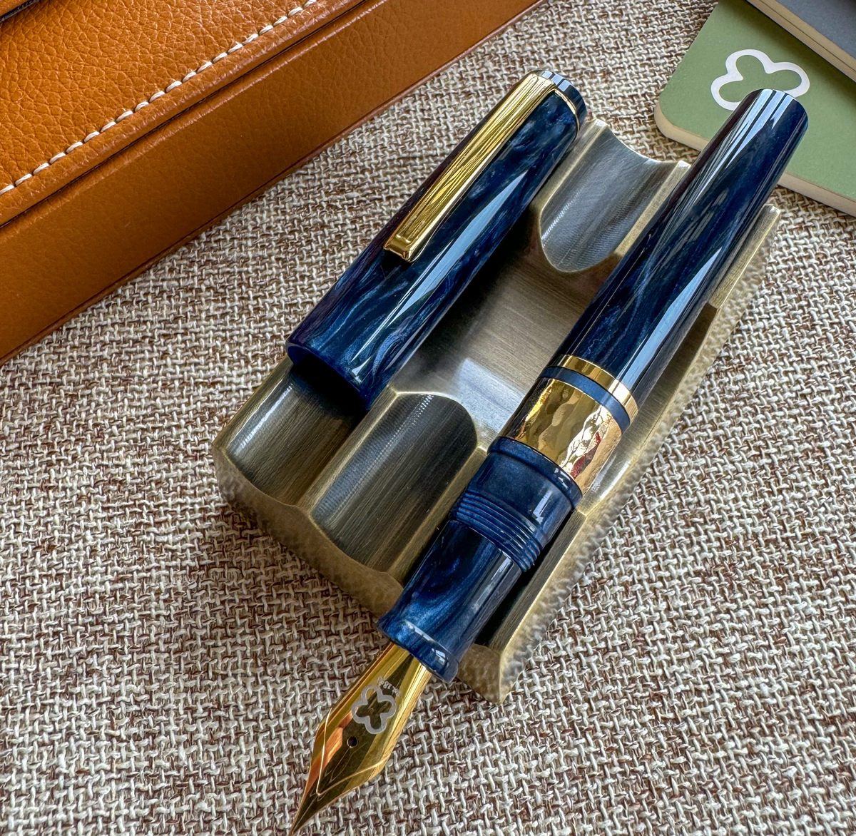 Model J Chatoyant Acrylic Capri Blue Fountain Pen