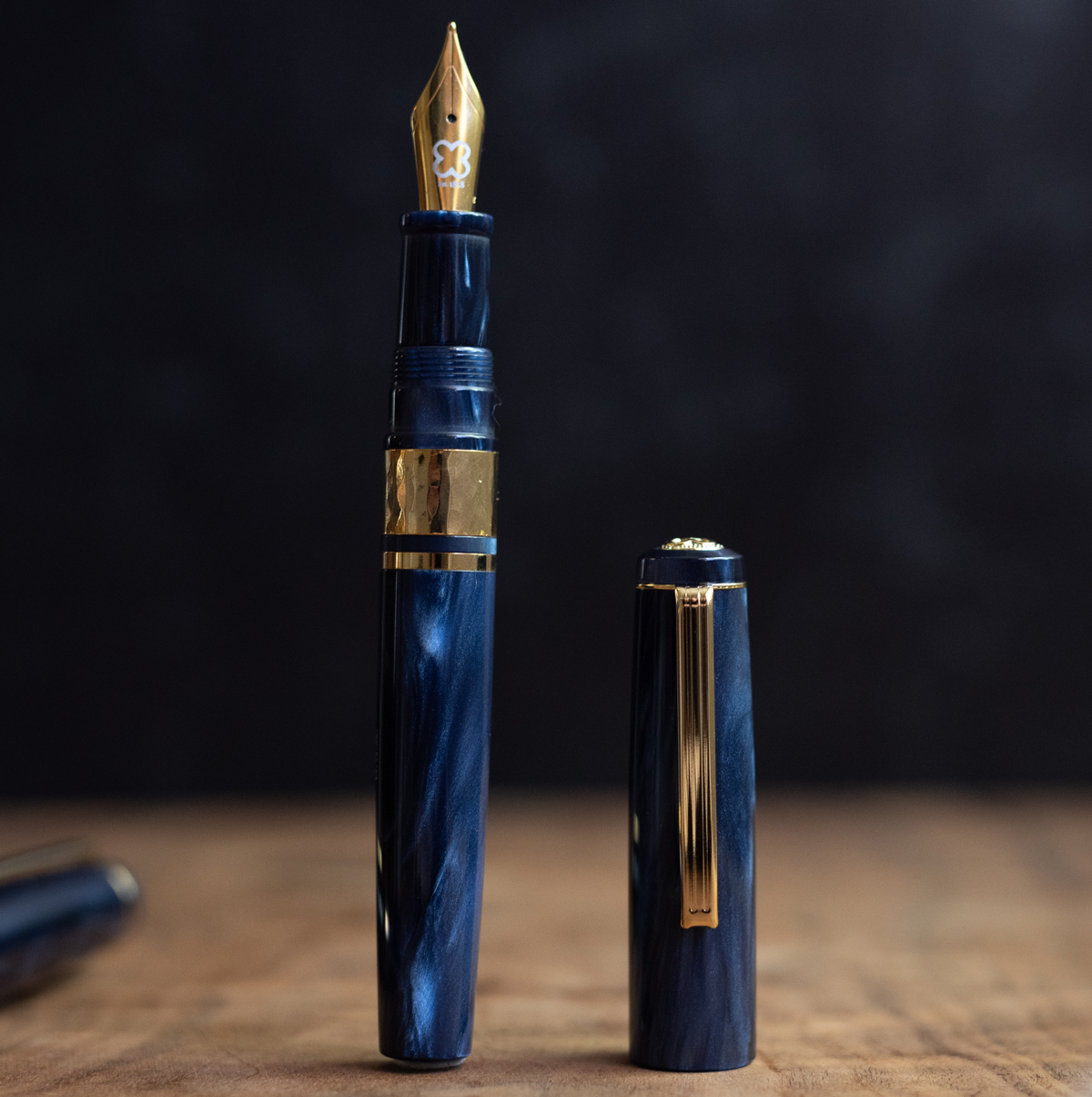 Model J Chatoyant Acrylic Capri Blue Fountain Pen