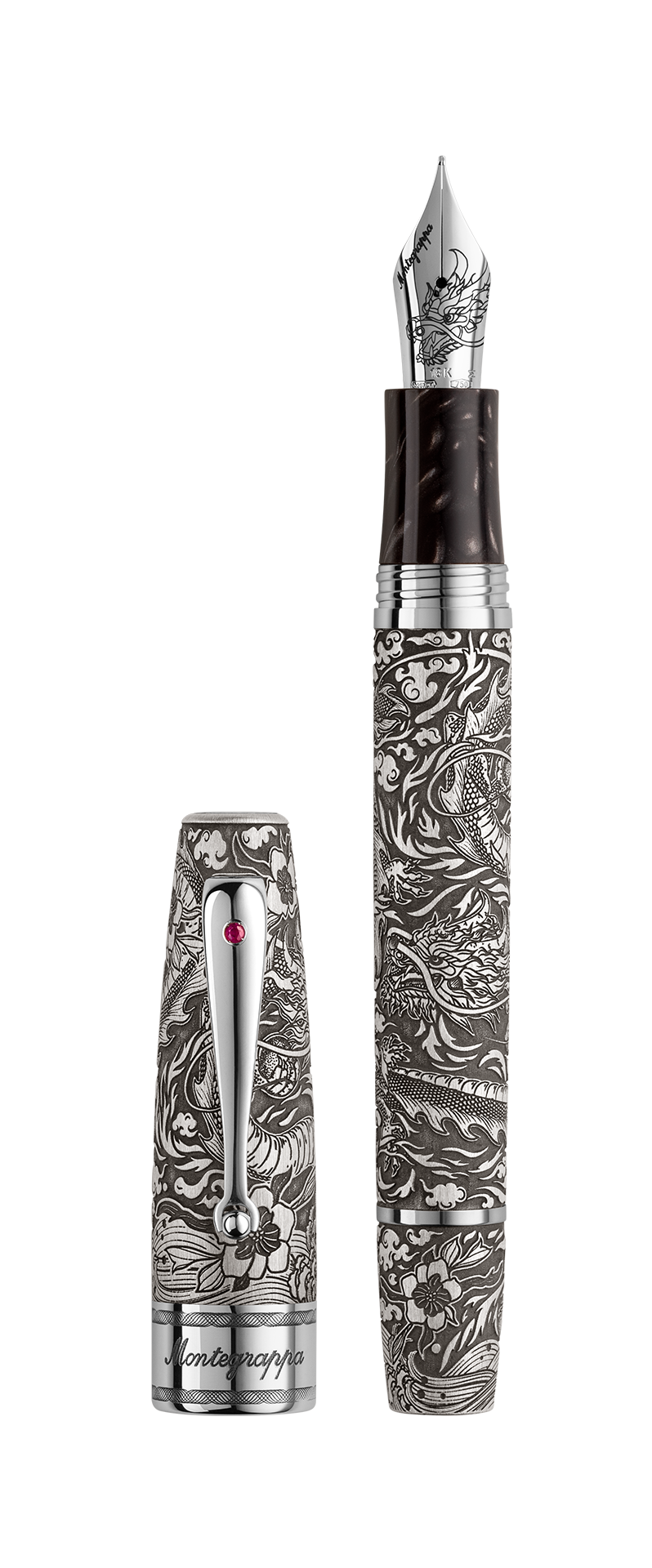 Montegrappa Imperial Year Of The Dragon Silver Limited Edition - Fountain Pen