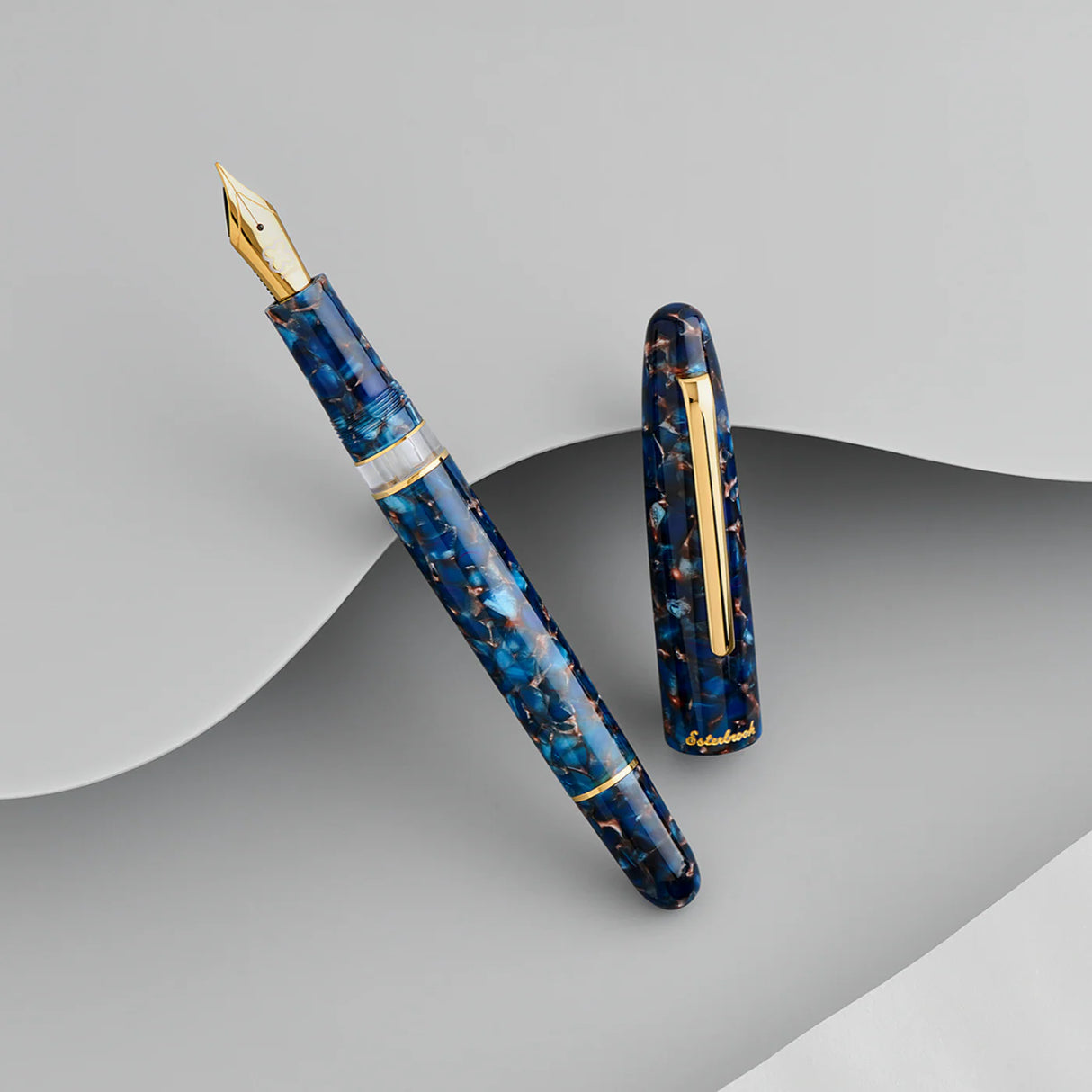 Esterbrook Estie Nouveau Bleu Nouveau Bleu with Gold Trim - Fountain Pen (Button Piston)