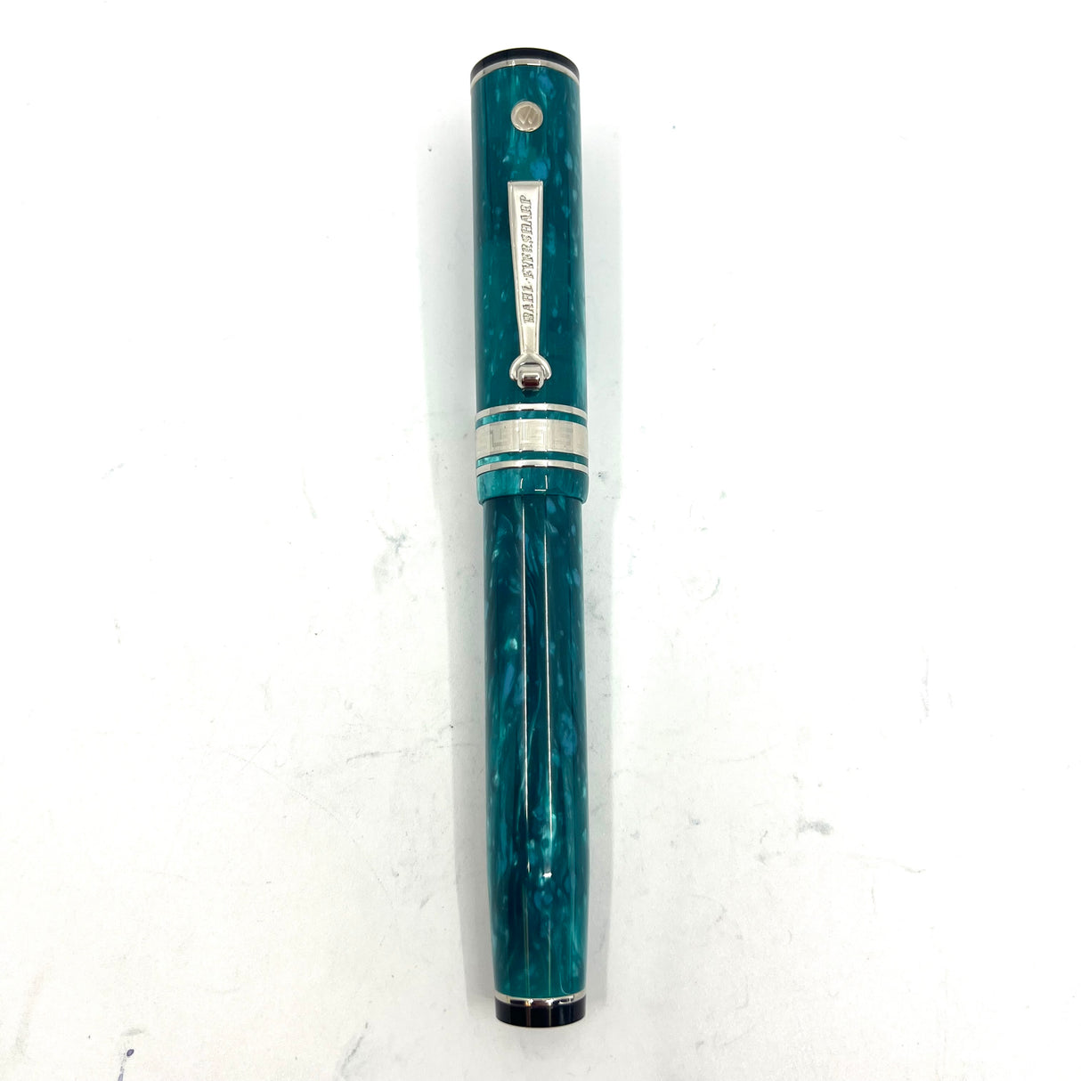 Wahl Eversharp Lustrous Marbleized Turquoise Decoband Oversized   Fountain Pen