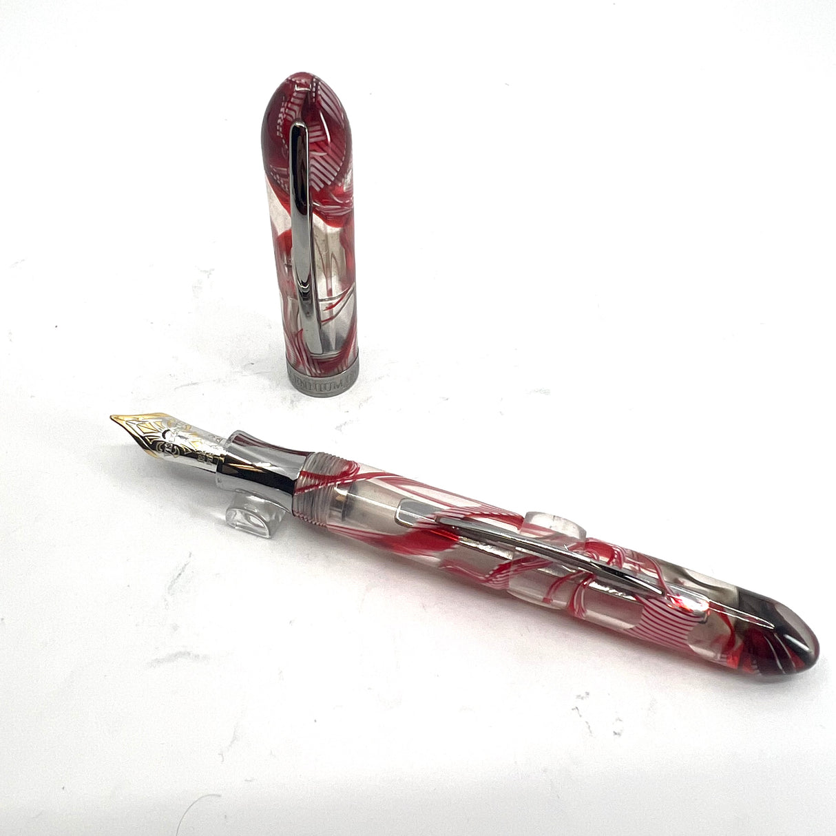 Visconti Millennium One Red Streaked Transparent Limited Edition  Fountain Pen