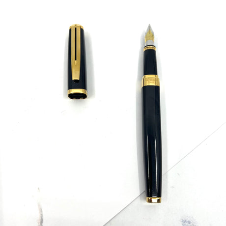 Waterman Oversized Exception Black Fountain Pen -  4-Sided Body - Stub 18K Nib