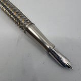 Porsche Design Tec Flex Fountain Pen - Two-Tone Basket Weave Barrel - Fine 18kt Gold Nib