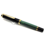 Pelikan M800 Souveran Black & Green Striped Fountain  Pen