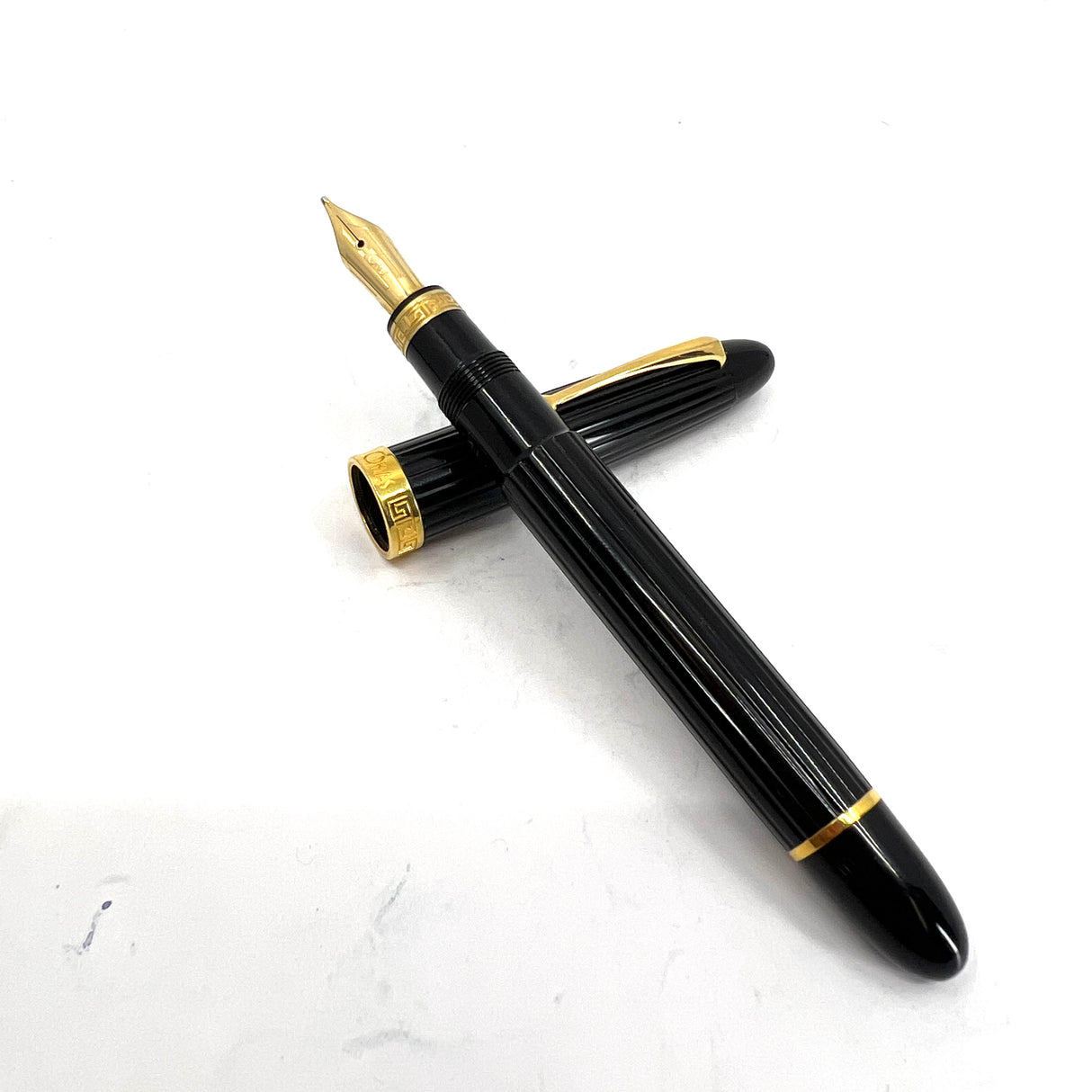 OMAS Ogiva Black Vegetal Resin Fluted Fountain Pen