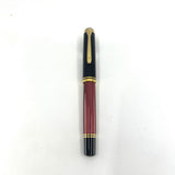Pelikan M800 Black/Red Striped Fountain Pen - The Original! - Medium 18kt Gold Nib