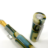 Laban Ivory & Amber with Green Swirls Fountain Pen