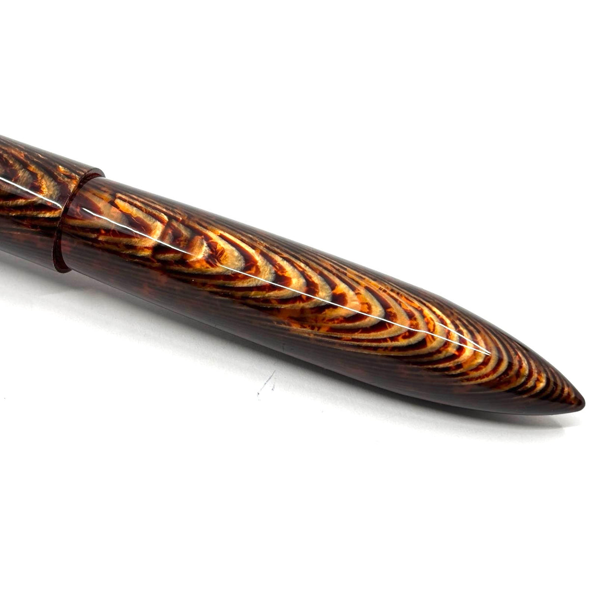 Oldwin (Paris) Torpedo Bronze Arco Spina (Fish Bone) Pattern  Celluloid LE Fountain Pen