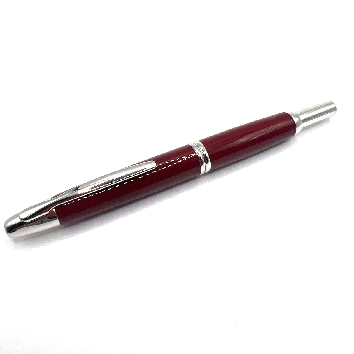 Pilot Burgundy Red & Chrome Vanishing Point Fountain Pen- Medium 18kt Gold Nib