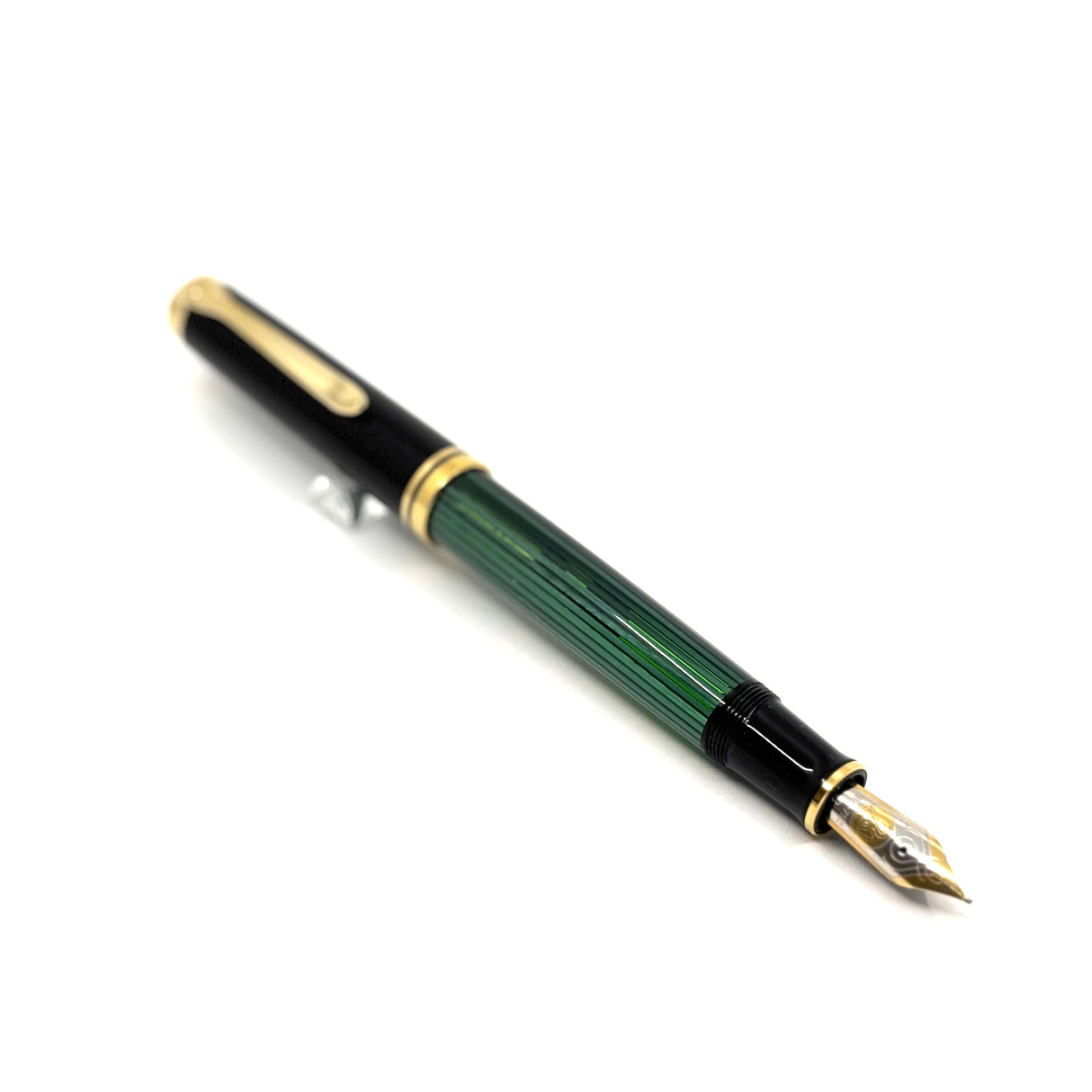 Pelikan M800 Souveran Black & Green Striped Fountain  Pen