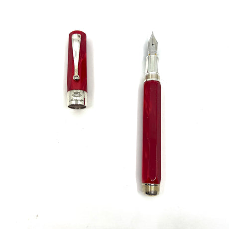 Montegrappa Symphony Lustrous Red Celluloid Octagonal Fountain  Pen