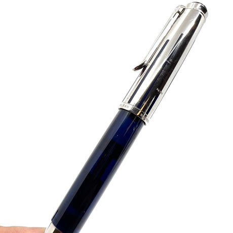 Pelikan M625 Sterling Silver Cap/Blue Translucent Barrel Fountain Pen - RARE!