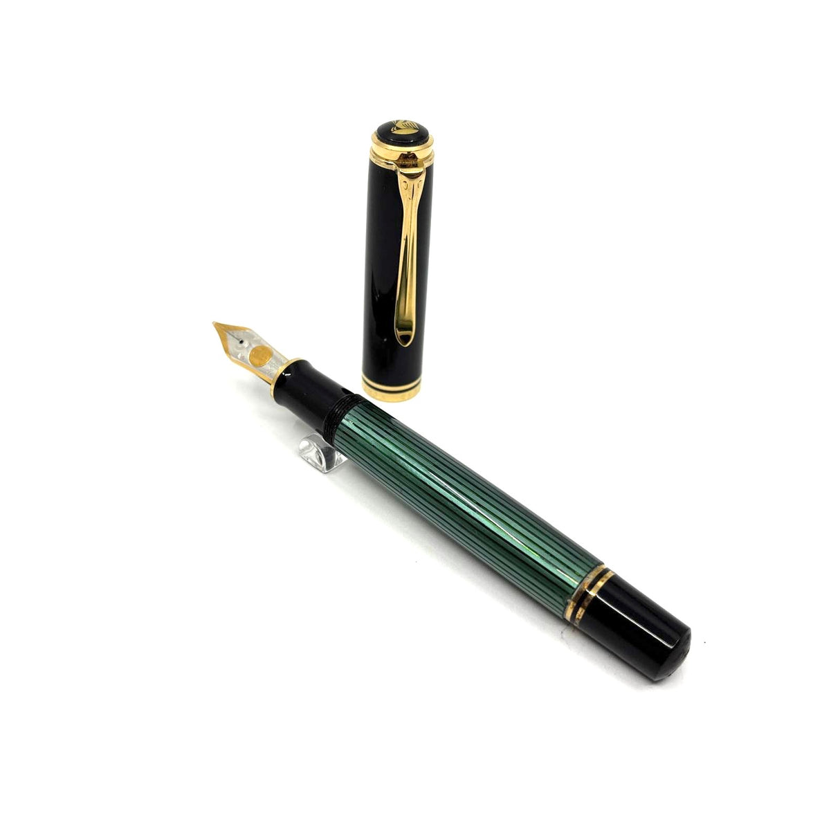 Pelikan Souveran M1000 Green Striped Barrel/Black Cap Fountain Pen