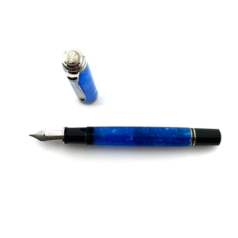 Pelikan Souveran M805 Marbled Blue O Blue Transparent Fountain Pen
