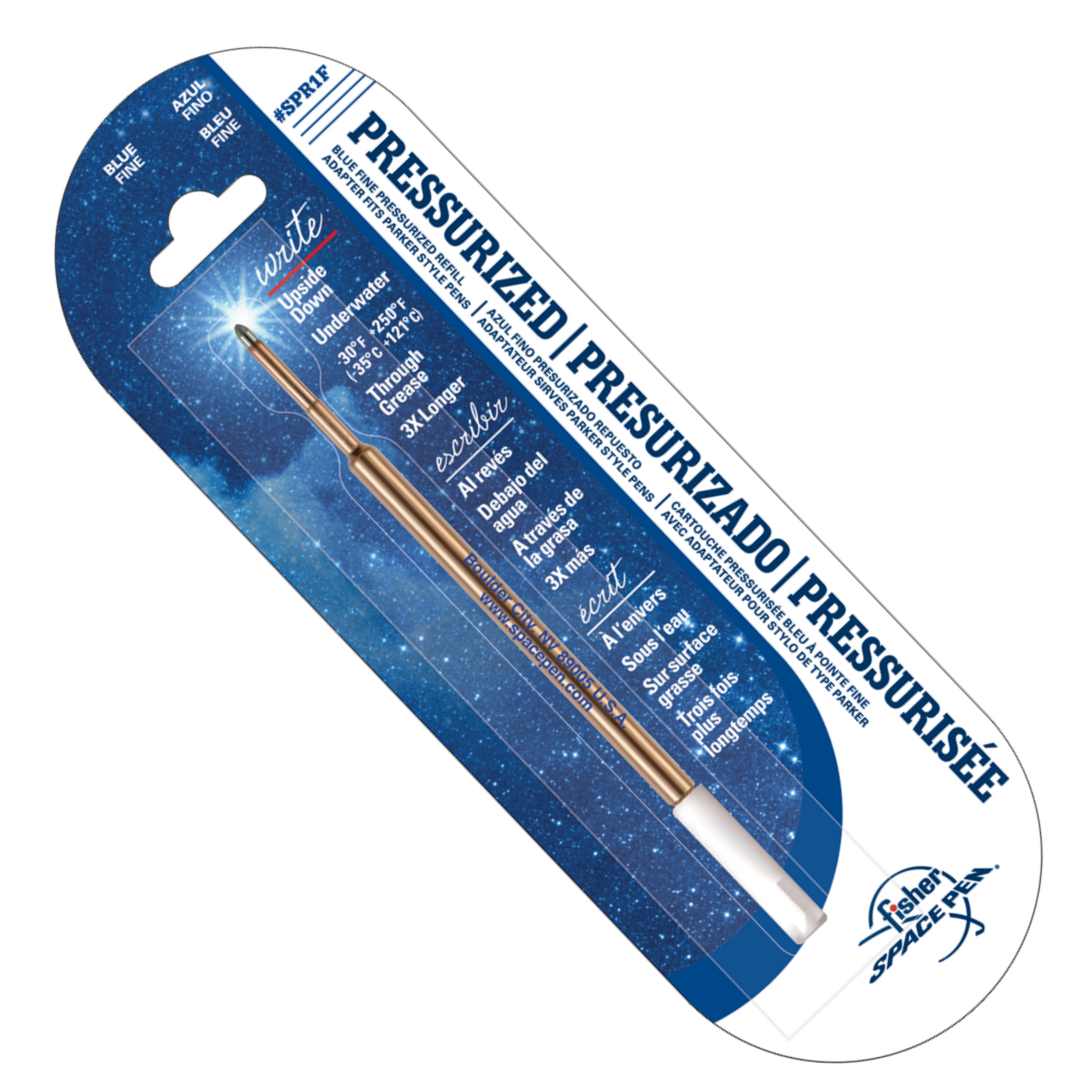 Fisher Space Pen Blue Ink, Bold Point Space Pen Pressurized