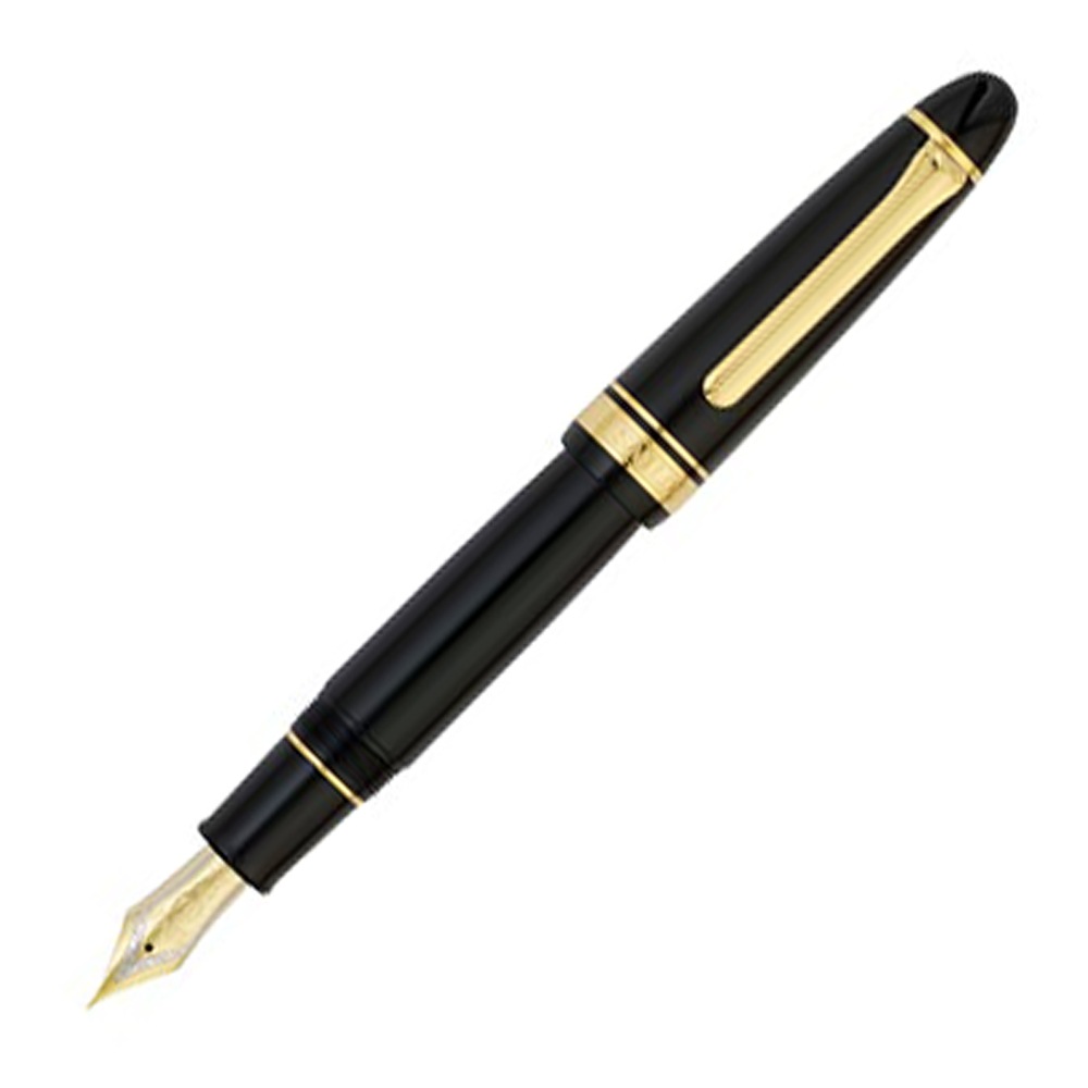 Sailor King of Pens Black Resin/Gold Plated Trim-21kt Nib - 1911 Fountain Pen