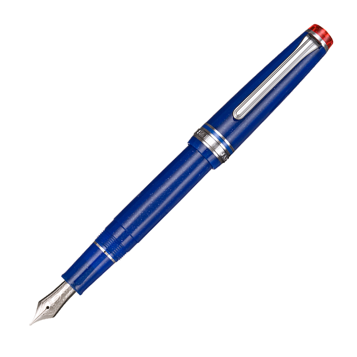 Sailor Professional Gear Sunset Over the Ocean Silver Sparkle Blue & Red - Slim Pro Gear Fountain Pen - 14kt Gold Nib