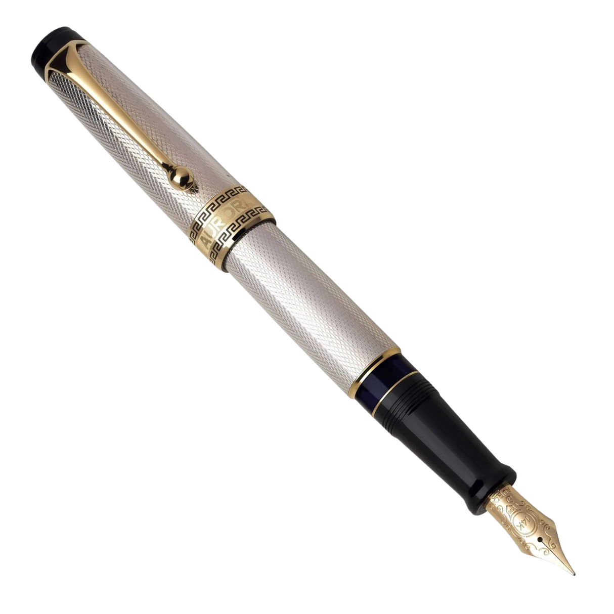 Aurora Optima Silver Solid Silver Fountain Pen