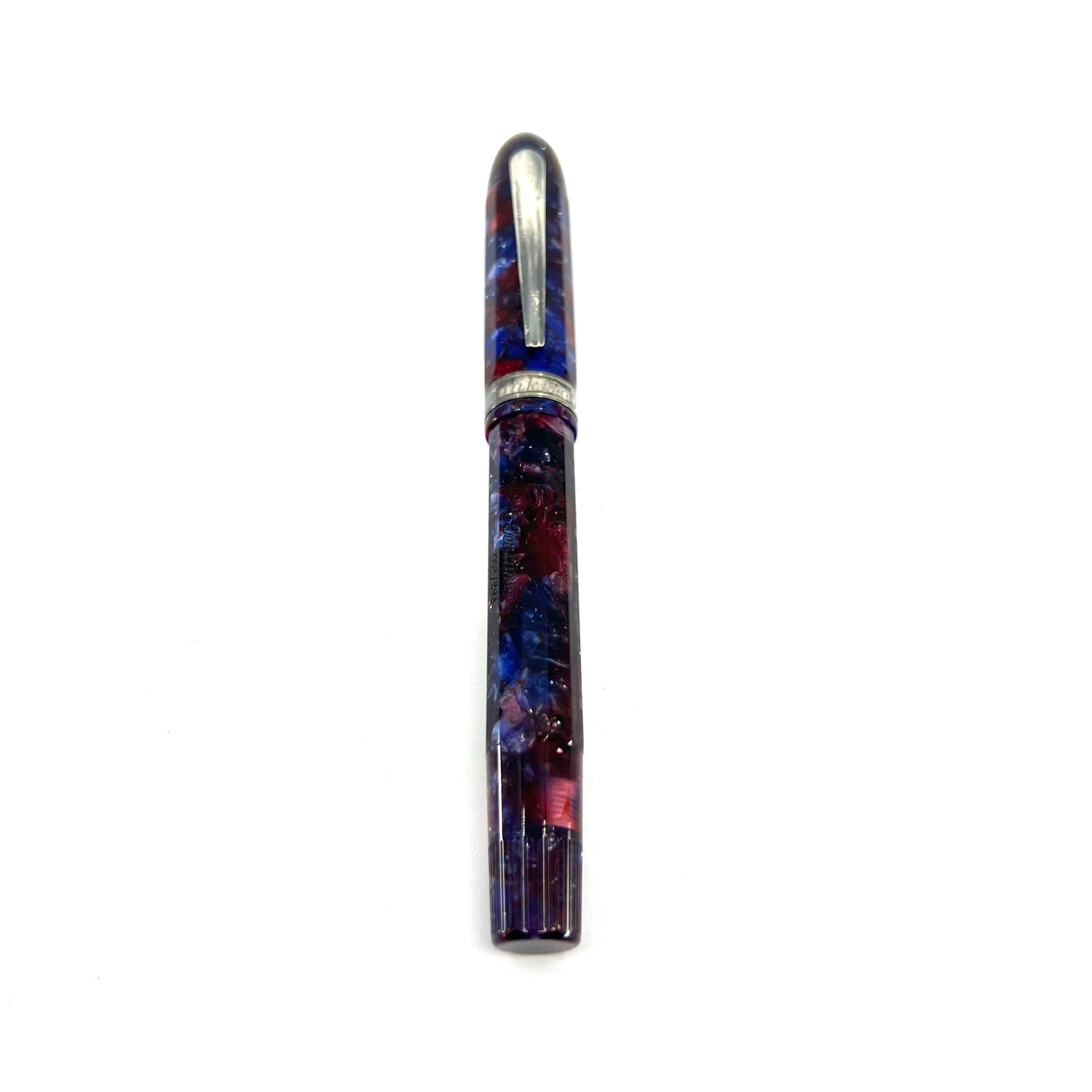 Conklin Nozac Word Gauge Demonstrator Blue and Red Celluloid (made by Visconti circa 2006) i-  Broad 18kt Gold Nib