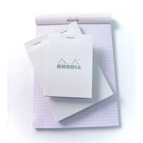 Rhodia Classic Pads Ice White Covered Lined 3 3/8 in. x 4 3/4 in.