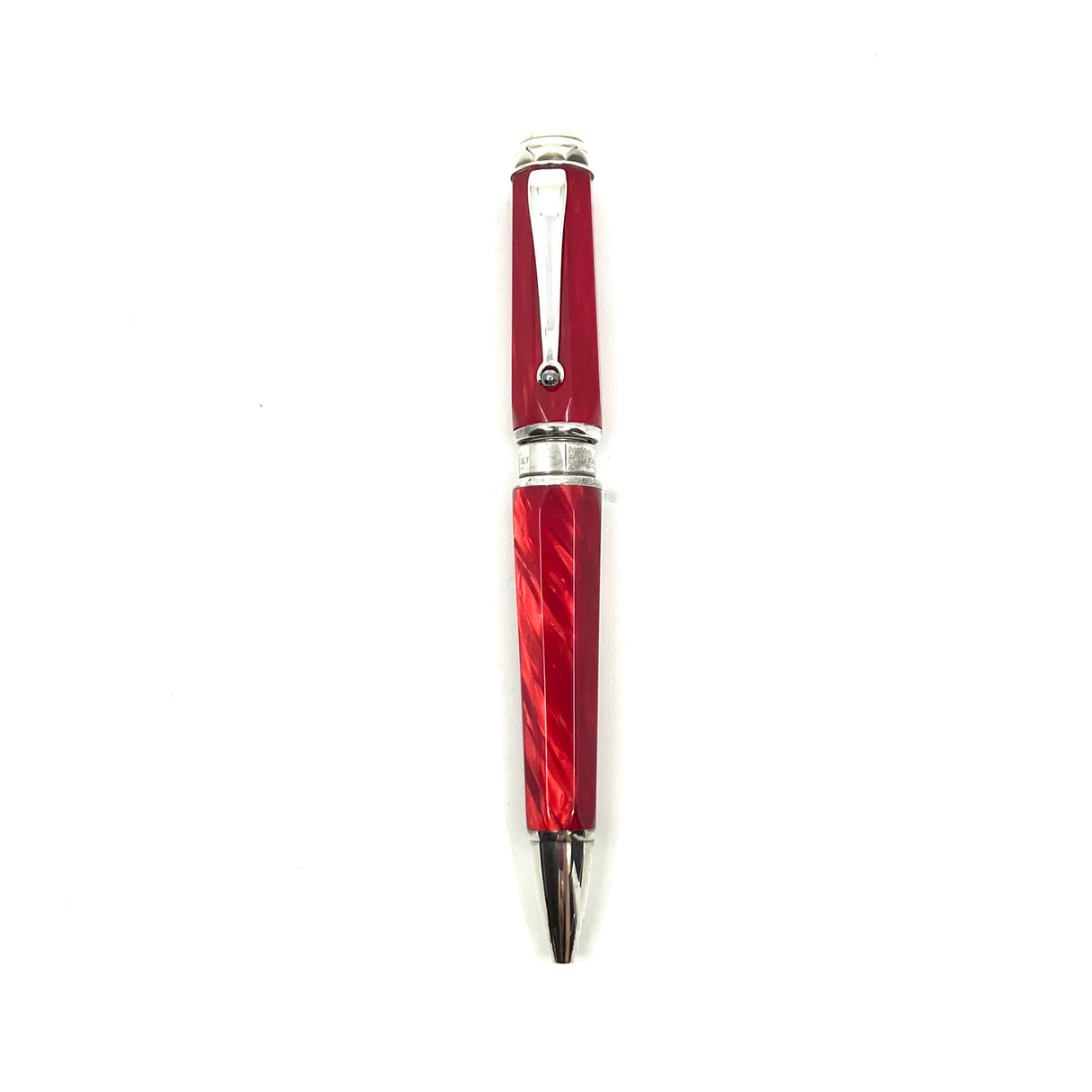 Montegrappa Espressione  Lustrous Red Celluloid Facetted Ballpoint Pen