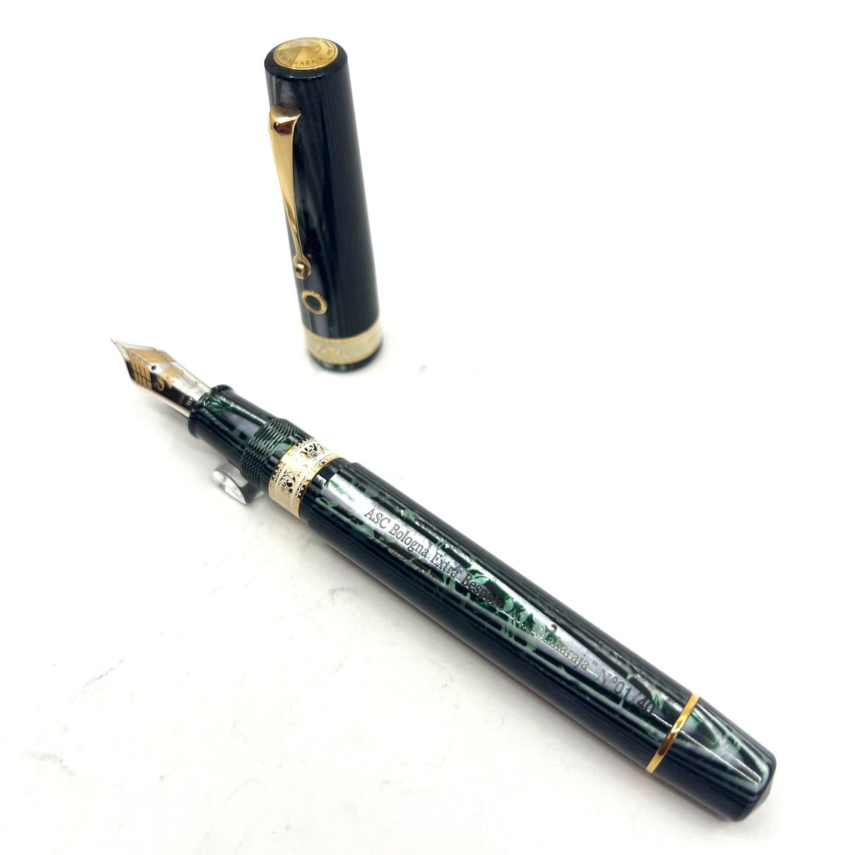 ASC (Armando Simoni Club) Bespoke Bologna Extra Maharaja of India Arco Green Celluloid LE #01/40 Fountain Pen