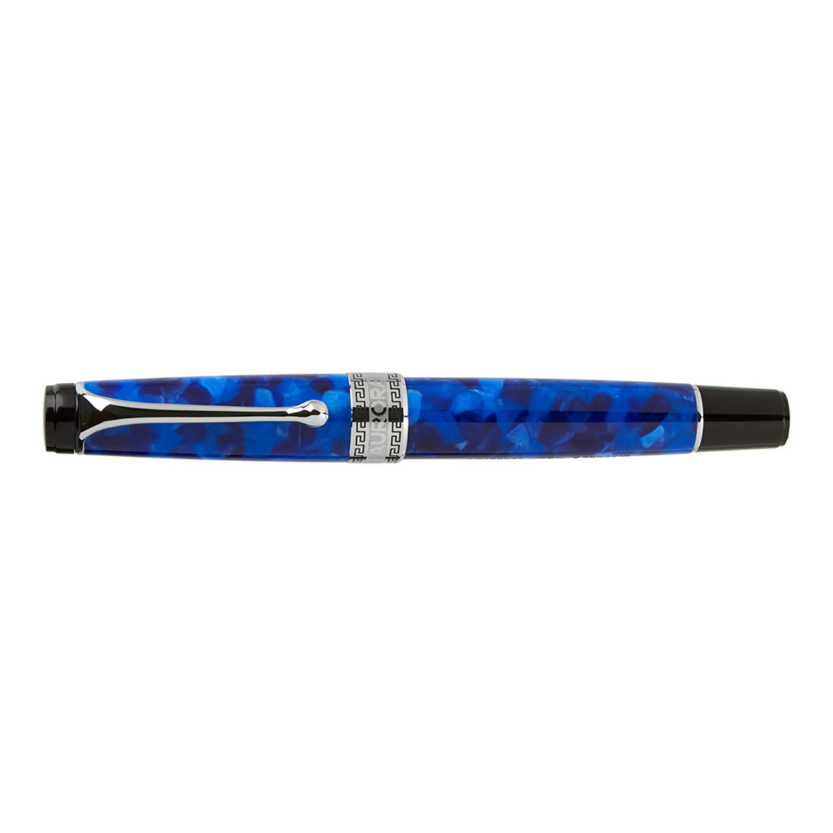 Aurora Optima Auroloide Blue w/ Chrome Trim Fountain Pen