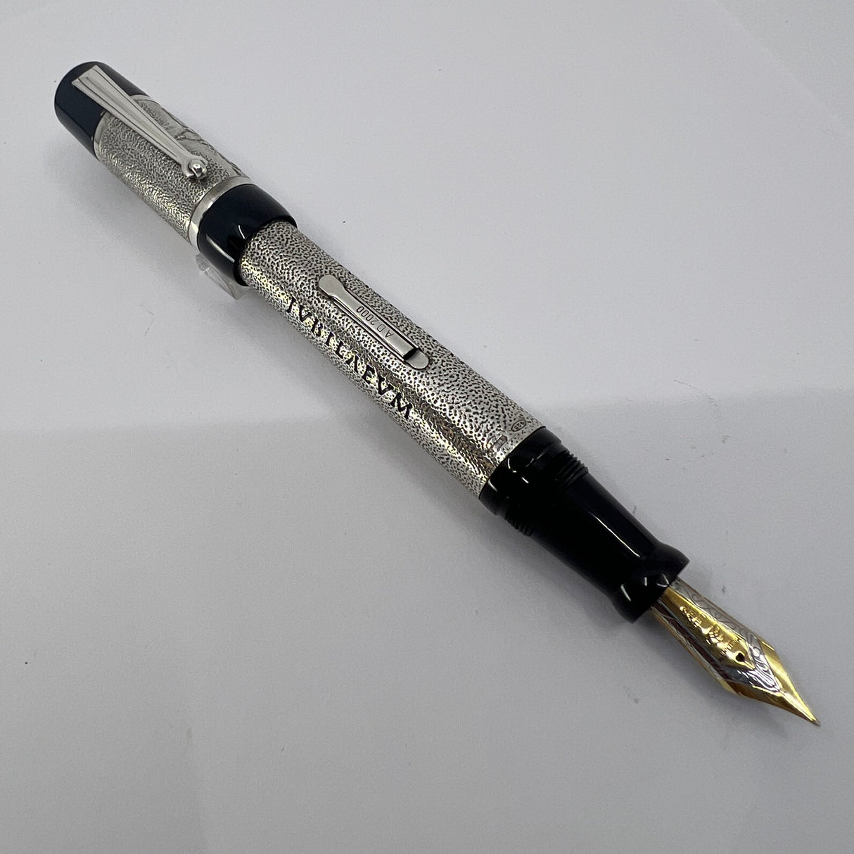 Delta Jubileum Sterling Silver Lever-Fill Limited Edition Fountain Pen - Medium 18kt Gold  Nib