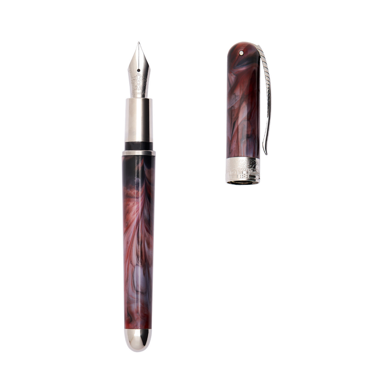 Pineider Avatar UR Mini Red Onyx Palladium Trim Fountain Pen