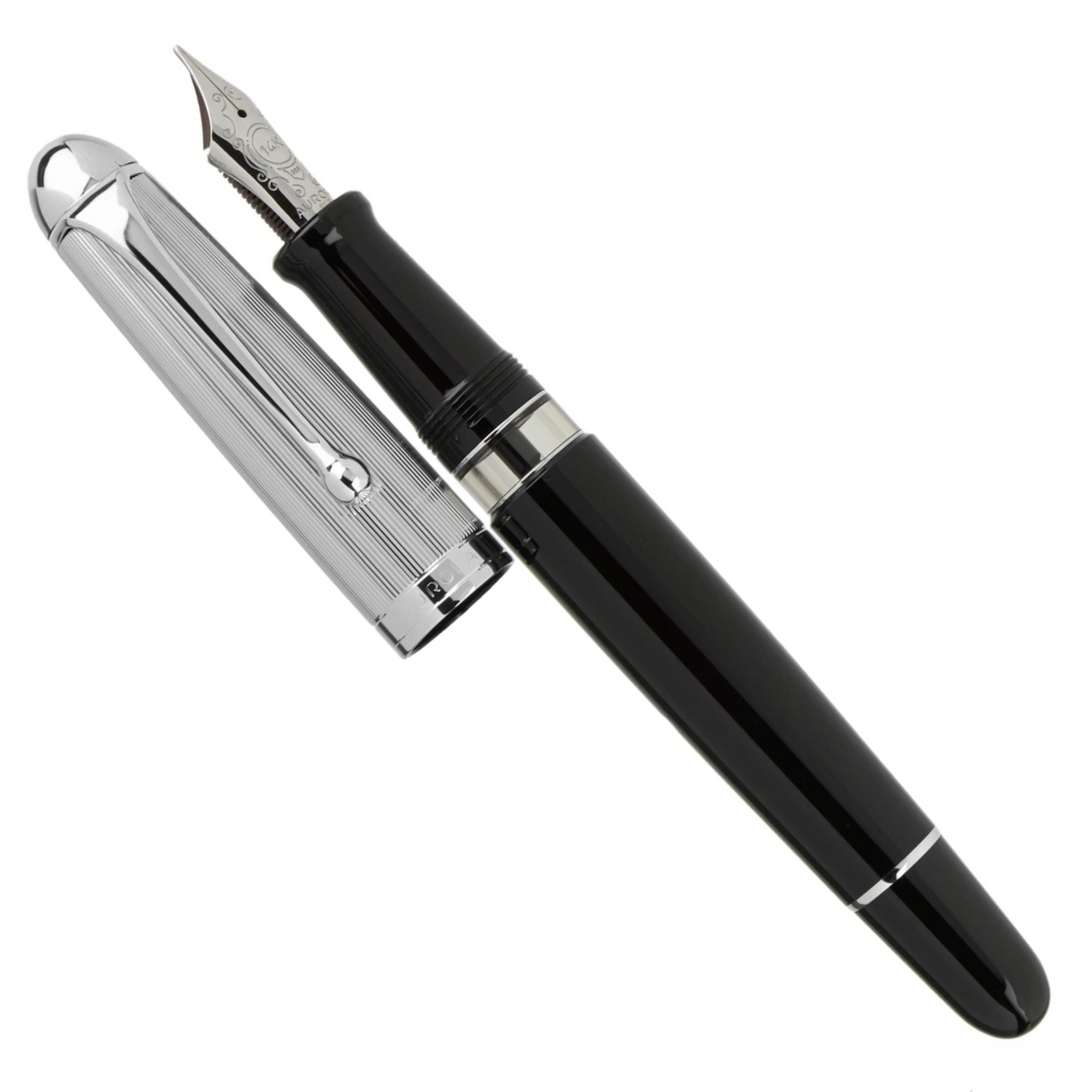 Aurora 88 Silver Plated w/Chrome Cap Small - Fountain Pen