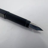 Rotring #600 Black Metal Six-Sided Fountain Pen - Medium Stainless Steel Nib