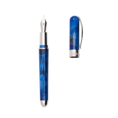 Pineider Avatar UR Mini Red Blue Solidate Palladium Trim Fountain Pen