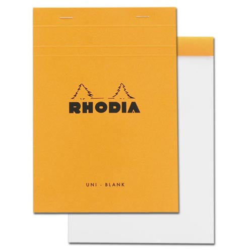 Rhodia Classic Pads Orange Blank 6 in. x 8 1/4 in.