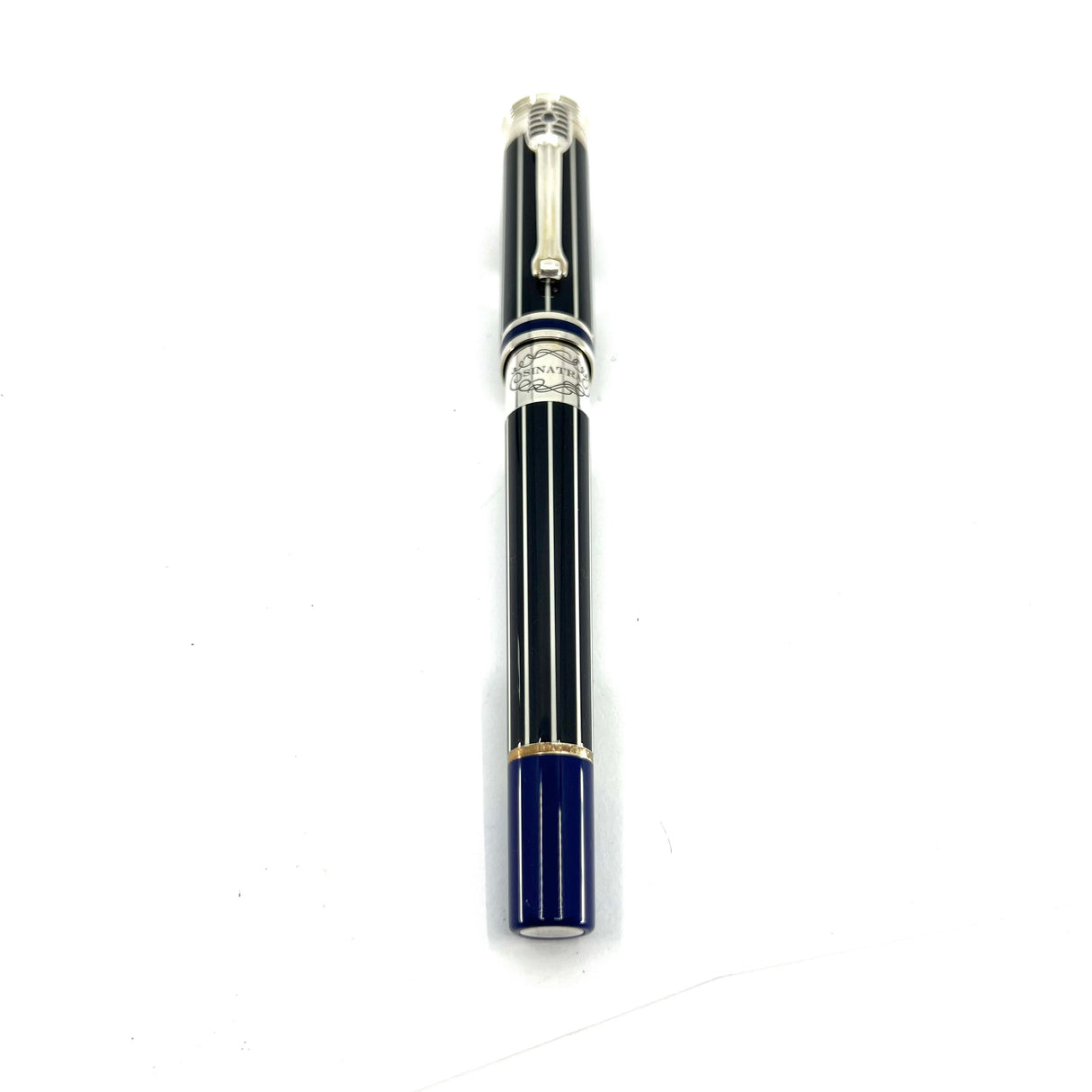 Montegrappa Frank Sinatra Limited Edition Pinstripe Blue Fountain Pen  - Circa 2011 - Medium 18kt Gold Nib