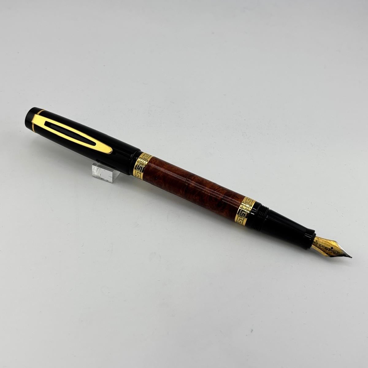 No name pen with wood over lay and greek band - Fountain Pen