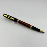 No name pen with wood over lay and greek band - Fountain Pen