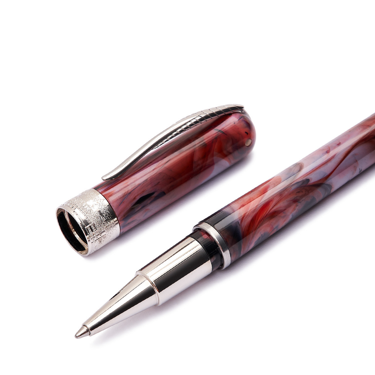 Pineider Avatar UR Mini Red Onyx Palladium Trim Rollerball Pen