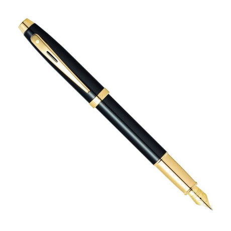Sheaffer 100 Gloss Black with Gold Trim - Fountain Pen