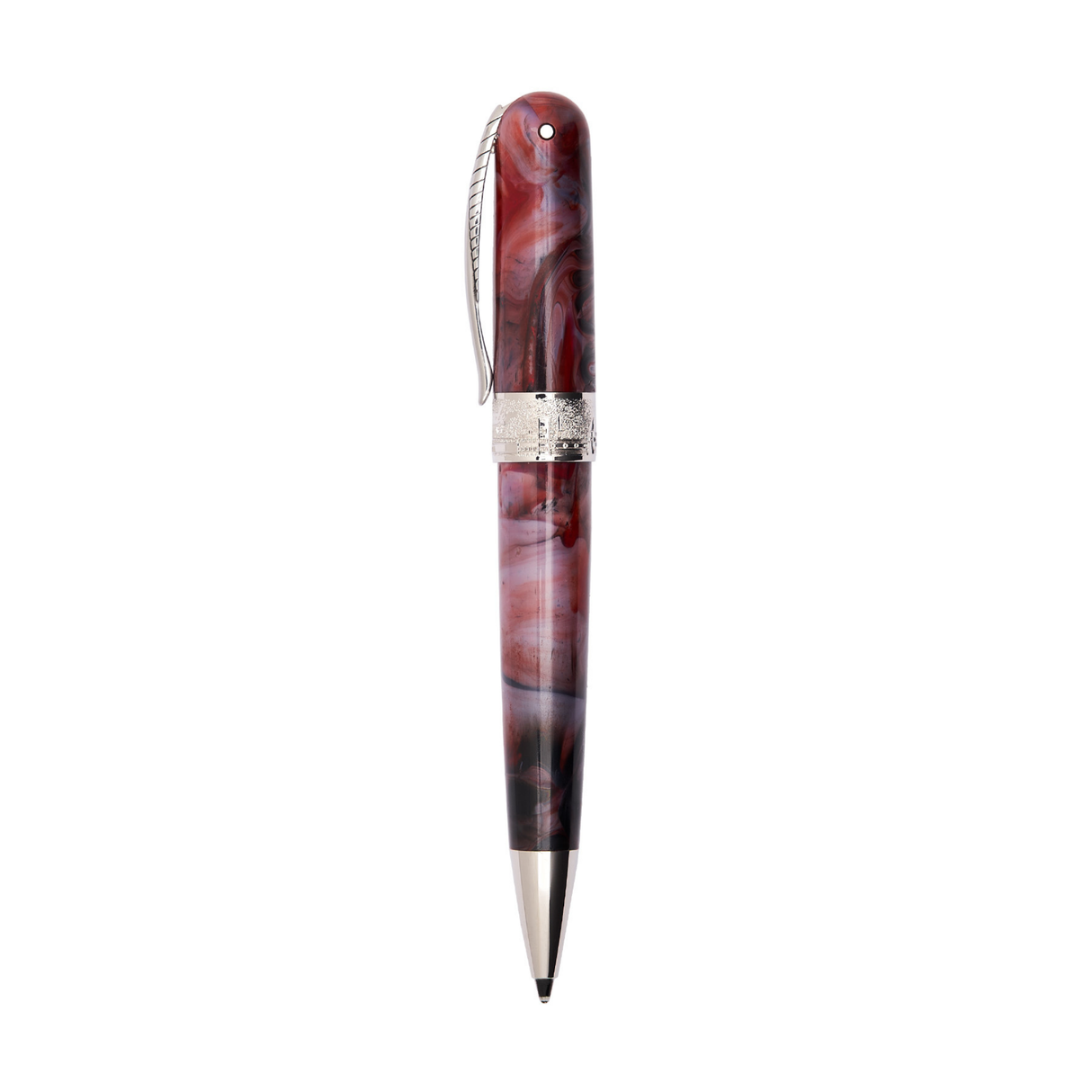 Pineider Avatar UR Mini Red Onyx Palladium Trim Ballpoint Pen