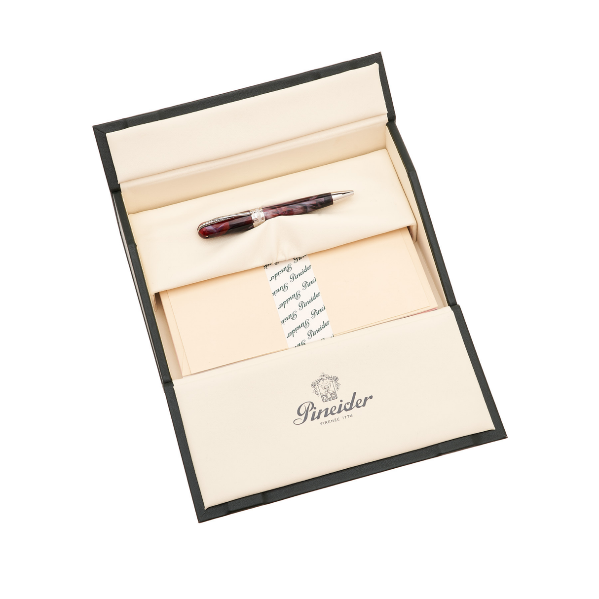 Pineider Avatar UR Mini Red Onyx Palladium Trim Ballpoint Pen