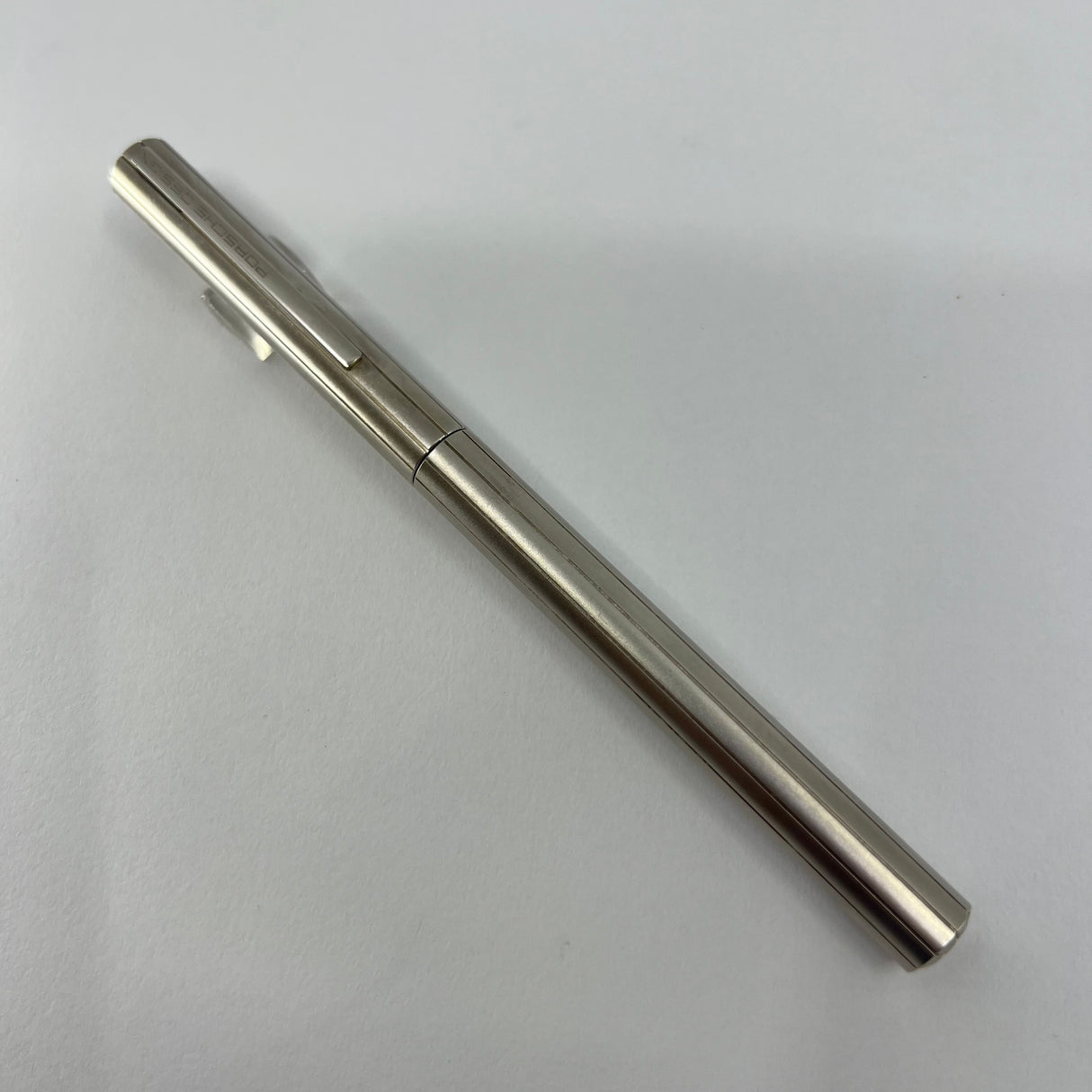 Porsche Design Slim Line Metal Fountain Pen   - Broad 18kt Gold  Nib