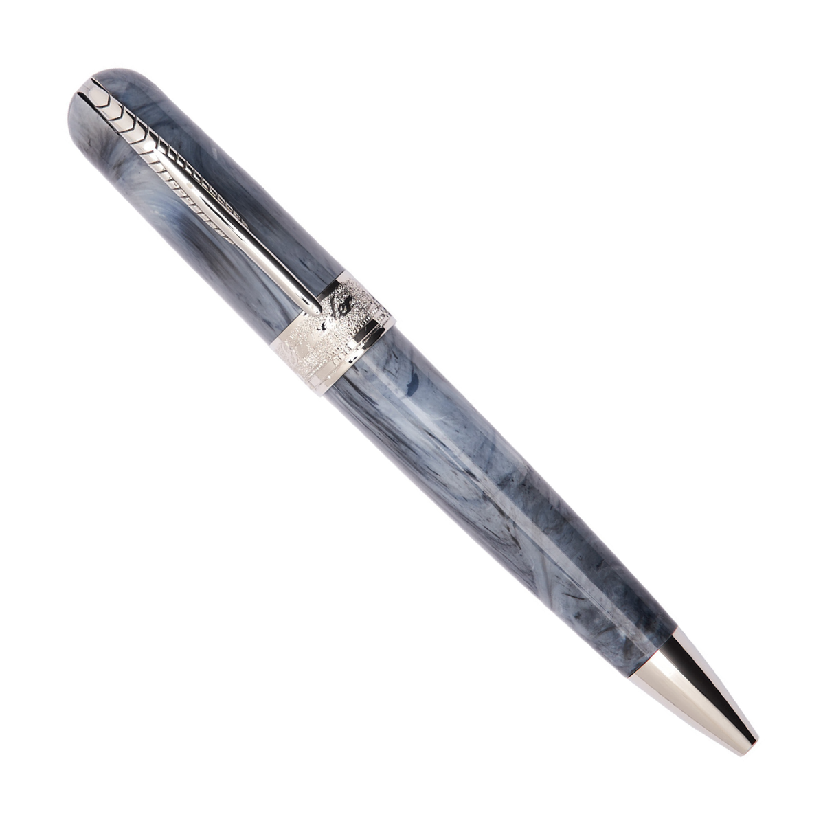 Pineider Avatar UR Mini Gray Zembrino Palladium Trim Ballpoint Pen