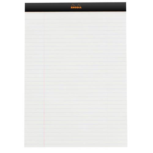 Rhodia Classic Pads Black Lined with Margin 8 1/4 in. x 12 1/2 in.