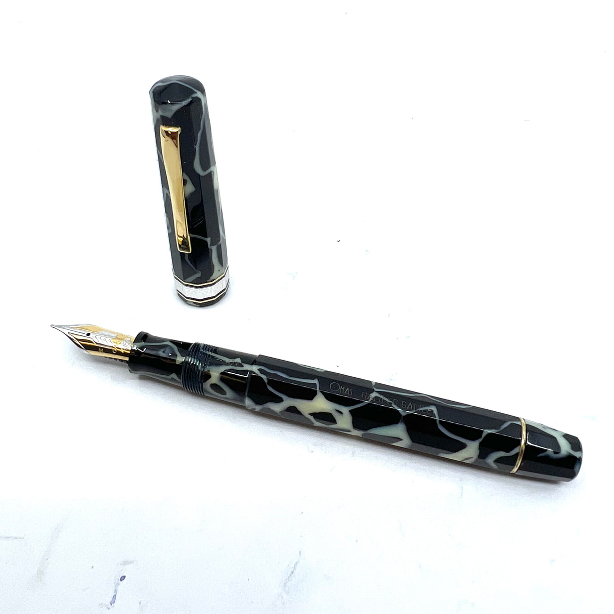 OMAS Galileo Black & Pearl  Marbled Celluloid Limited Edition Fountain Pen