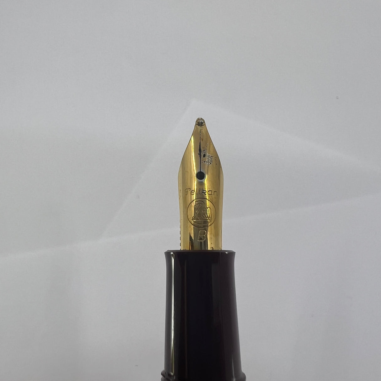 Pelikan M150 Burgundy & Black Fountain Pen - Broad Gold-Plated Nib