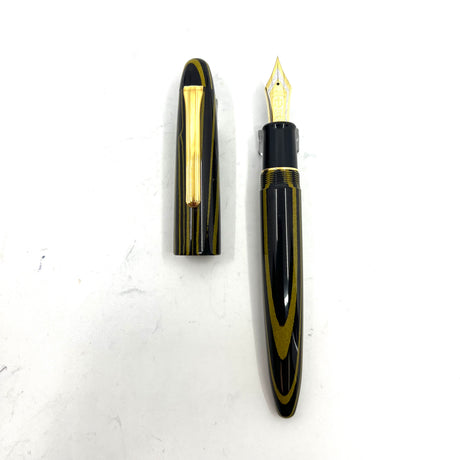 Sailor 1911 King of Pen Yellow & Black Ripple Ebonite Fountain Pen