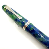 Montegrappa Elmo Asolo (Blue/Green Marbled) Fountain Pen - Medium 18kt Gold Nib